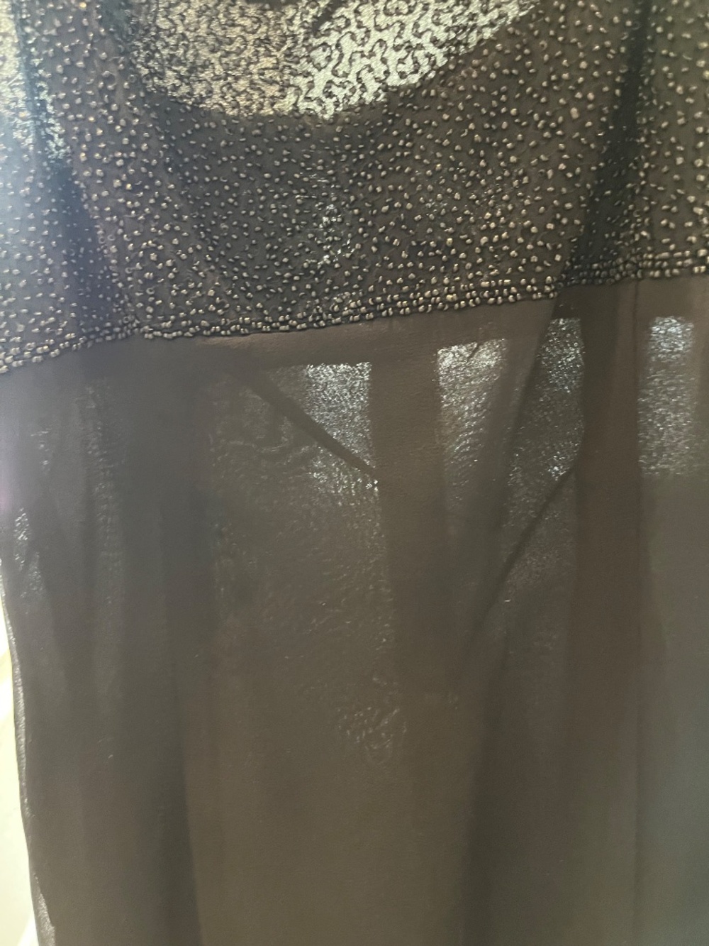 Vintage Cache Y2K Black Beaded Mesh Maxi Dress Gown Sz 8 Goth Glam NYE Formal - Picture 7 of 10